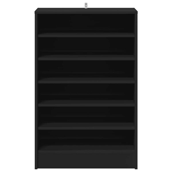 vidaXL apavu skapītis, 60x35x92 cm, inženierijas koks, melns