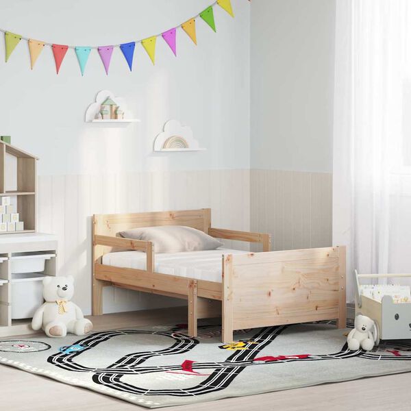 vidaXL Gultas rāmis ar matraci Brūna 80 x 200 cm Ciets priedes koks