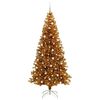 vidaXL Ziemassvētku eglīte su 300 LED ar statīvu Zelts 240 cm PET