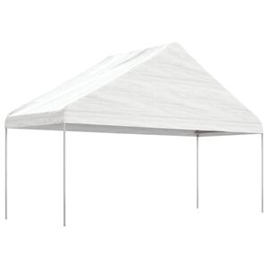 vidaXL nojume ar jumtu, balta, 5,88x2,23x3,75 m , polietilēns