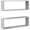 vidaXL sienas plaukti, 2 gb., betonpelēki, 80x15x26,5 cm