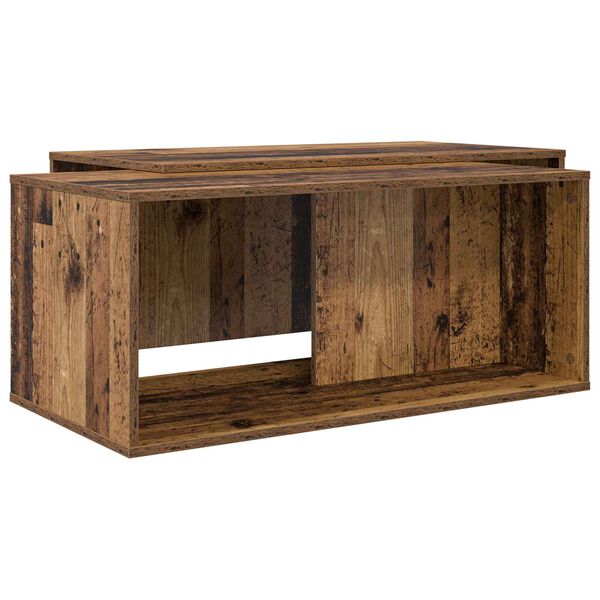 vidaXL Kafijas galda komplekts 2 pcs Vecs koks Inženierijas koks