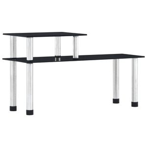 vidaXL virtuves plaukts, 45x16x26 cm, melns rūdīts stikls