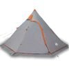 vidaXL kempinga telts, tipi, 5 personām, pelēka, ūdensnecaurlaidīga