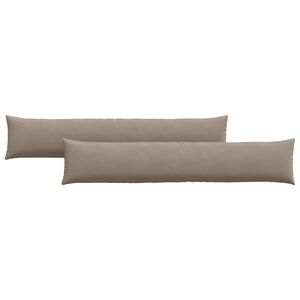 vidaXL Dīvāna spilveni 2 pcs Pelēkbrūna 200 x 40 cm audums