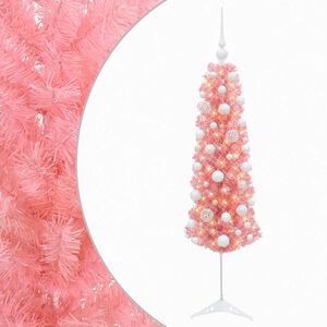 vidaXL Mākslīgā &scaron;aurā Ziemassvētku eglīte ar bumbiņām 150 cm 150 LED