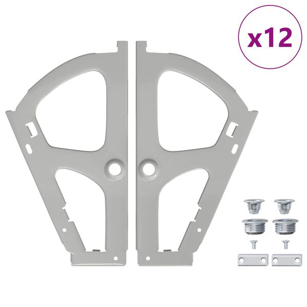 vidaXL Flip izvelkamu eņģe 12 pcs Sudraba 235 x 155 x 30 mm Dzelzs