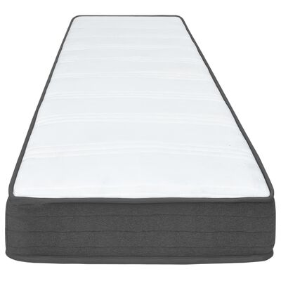 vidaXL gulta ar atsperu matraci, tumši pelēks audums, 90x200 cm