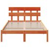 vidaXL Gultas rāmis Brūna 120 x 190 cm Priedes masīvkoks