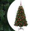 vidaXL Mākslīgā Ziemassvētku egle ar rotājumu bumbu 120 cm 150 LED