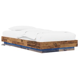 vidaXL Gultas rāmis ar LED Vecs koks 80 x 200 cm Inženierijas koks