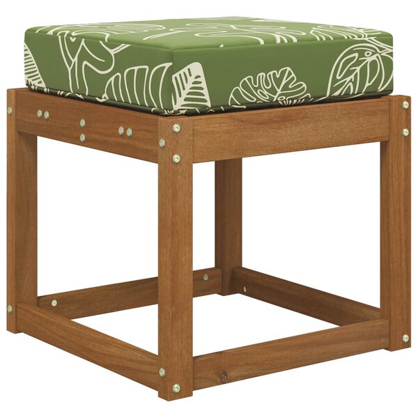 vidaXL Āra sēdvietu spilvens Zaļie Lapas 40 x 40 x 8 cm