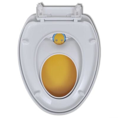 vidaXL tualetes sēdekļi, lēni aizverami, 2 gab., balti ar dzeltenu