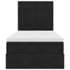 vidaXL Gulta ar uzglabā&scaron;anas vietu un LED Melna 90 x 200 cm Samts