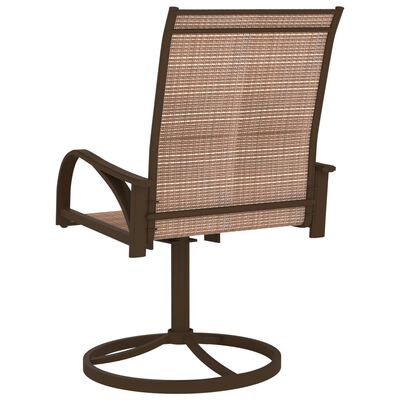 vidaXL grozāmi dārza krēsli, 2 gab., tekstilēns un tērauds, brūni