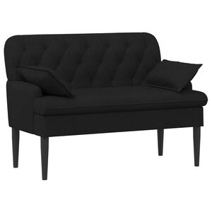 vidaXL Divvietīga mēbele ar pogu pūkām Melns 111 x 68 x 80 cm Audums