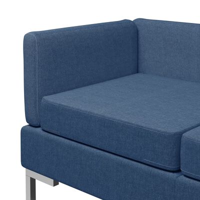 vidaXL piecdaļīgs dīvāna komplekts, zils audums