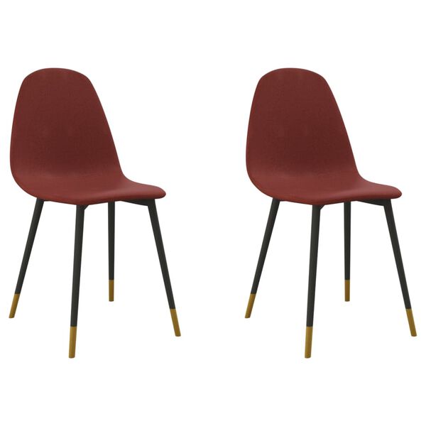 vidaXL virtuves krēsli, 2 gab., vīnsarkans audums
