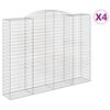 vidaXL arkveida gabiona grozi, 4 gb., 300x50x220/240cm, cinkota dzelzs