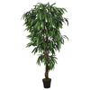 vidaXL mākslīgais mango koks, 900 lapas, 180 cm, zaļ&scaron;