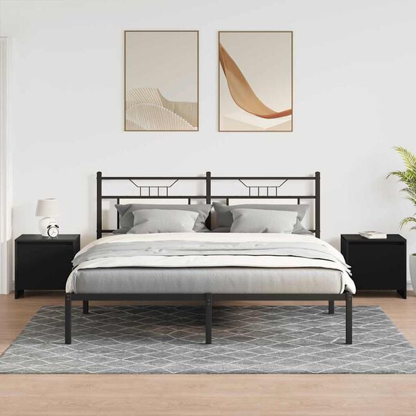 vidaXL naktsskapī&scaron;i, 2 gab., melni, 45x34x44,5 cm, inženierijas koks