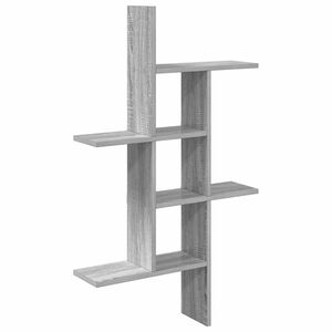 vidaXL Sienas plaukts Pelēks Sonoma 61 x 15 x 102 cm Inženierijas koks