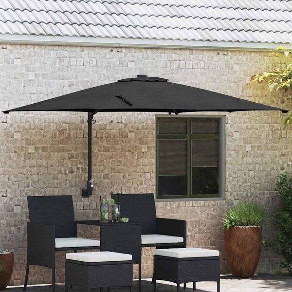 vidaXL Dārza parasols Melna 248.5 x 247.5 x 160 cm audums