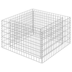 vidaXL gabions, augstā puķu kaste, cinkots tērauds, 90x90x50 cm