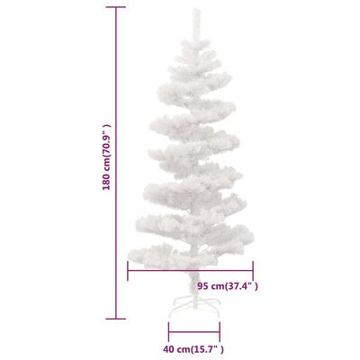 vidaXL mākslīgā Ziemassvētku egle podā, spirālveida, balta, 180 cm