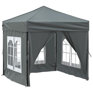 vidaXL saliekama nojume ar sienām, antracītpelēka, 2x2 m