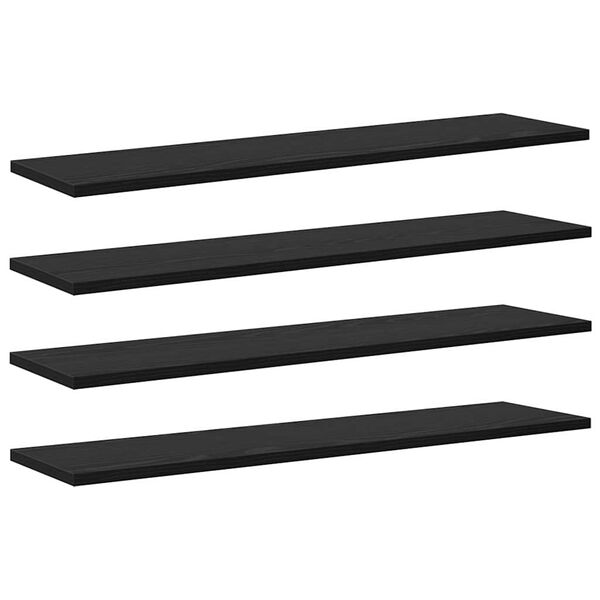 vidaXL Grāmatplaukta Paneļa 4 pcs Melns 80 x 20 x 1,5 cm
