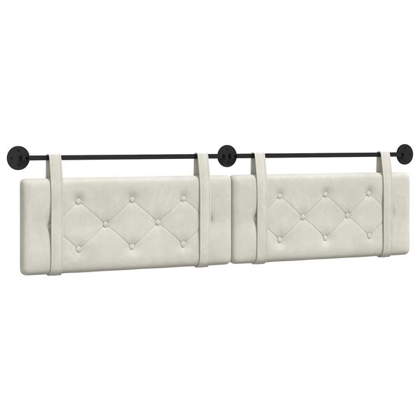 vidaXL Karājo&scaron;s galvgalis Krēmkrāsa 210 x 55 x 5 cm Samts
