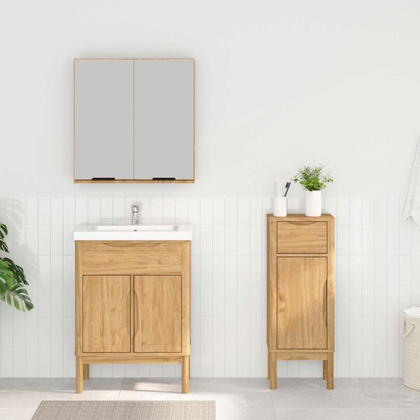 vidaXL Vannas istabas mēbeļu komplekts FLORO 2 pcs Vaks brūns