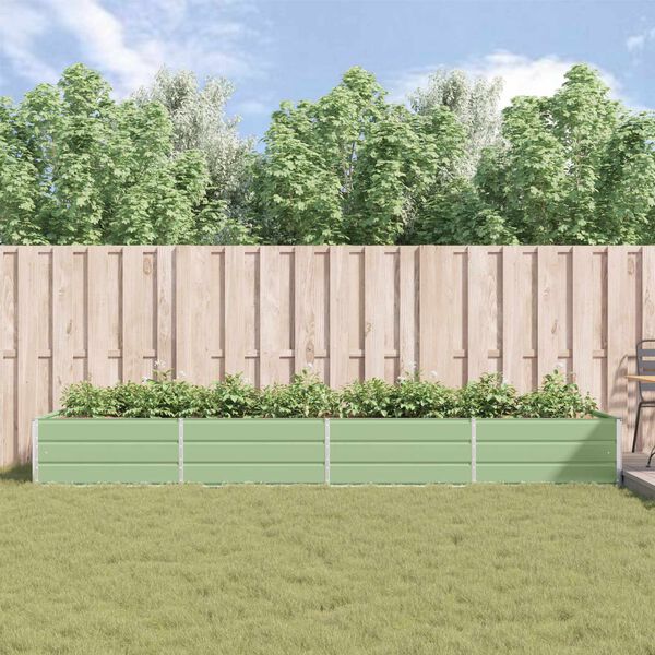 vidaXL Puķu kaste Pasteļa zaļa 195 x 100 x 45 cm Cinkots tērauds