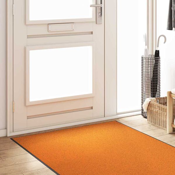 vidaXL Durvju paklājs Oranža un melna 120 x 250 cm Poliamīds un PVC