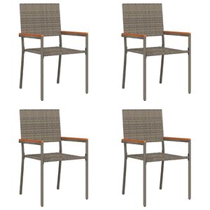 vidaXL Dārza saliekamās krēsli 4 pcs Pelēks un brūns 54 x 56 x 90 cm