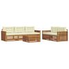 vidaXL Āra dīvānu komplekts ar spilvenu 6 pcs Dabisks un krējuma