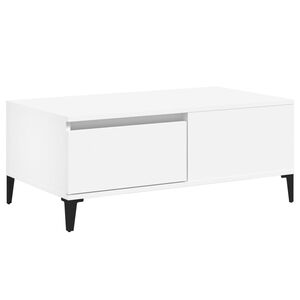 vidaXL kafijas galdiņ&scaron;, balts, 90x50x36,5 cm, inženierijas koks