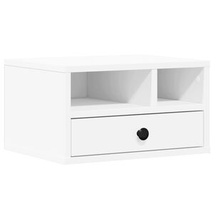 vidaXL printera statīvs, balts, 40x32x22,5 cm, inženierijas koks