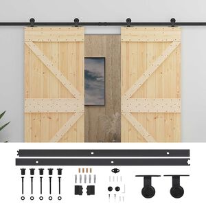 vidaXL Slīdo&scaron;ās durvis 2 gab. 90 x 210 cm Priedes masīvkoks