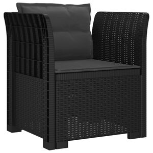 vidaXL 1-vietīgs krēsls ar spilveniem Rattan izskatā PP Antracīta