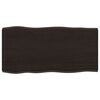 vidaXL galda virsma, tum&scaron;i brūna, 80x40x(2-4) cm, ozola masīvkoks