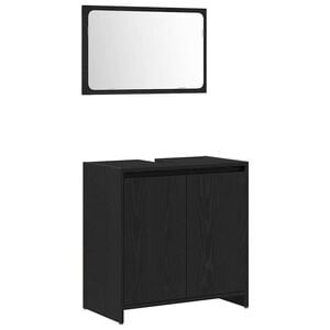 vidaXL Vannas istabas skapītis Melns ozolkoks 60 x 33 x 60 cm