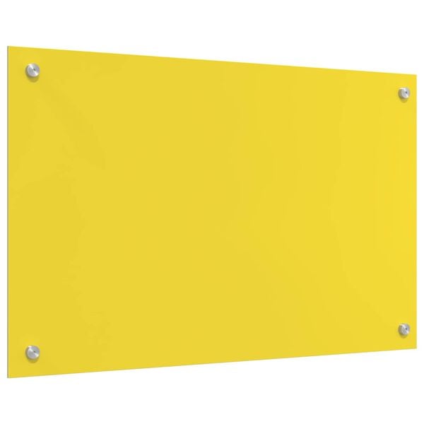 vidaXL Virtuves aizsargpanelis Dzeltena 80 x 50 x 0,6 cm rūdīts stikls