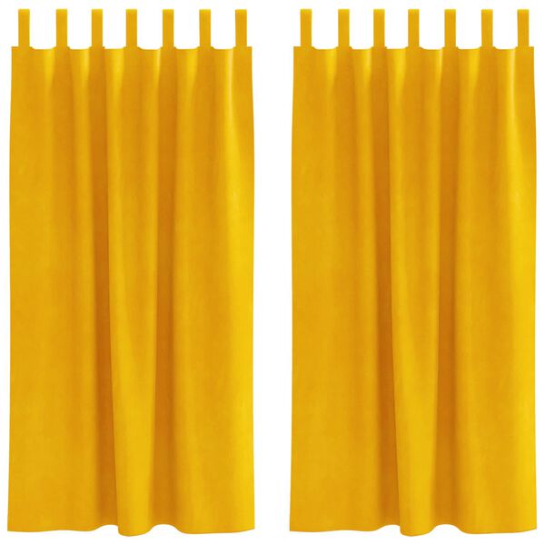 vidaXL Aptum&scaron;ojo&scaron;ie aizkari 2 pcs Sinapsu dzeltena 140 x 175 cm Samts