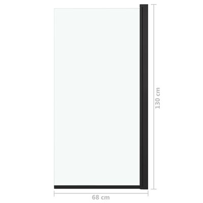 vidaXL dušas siena, 68x130 cm, ESG, melna