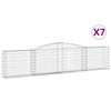vidaXL arkveida gabiona grozi, 7 gb., 400x30x80/100cm, cinkota dzelzs