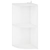 vidaXL Stūra plaukts 2 līmeņi 41,5 x 41,5 x 72 cm Inženieru koks Balts