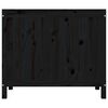 vidaXL veļas kaste, melna, 88,5x44x76 cm, priedes masīvkoks