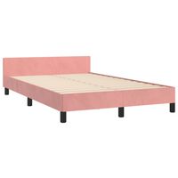 vidaXL gultas rāmis ar galvgali, rozā samts, 120x190 cm